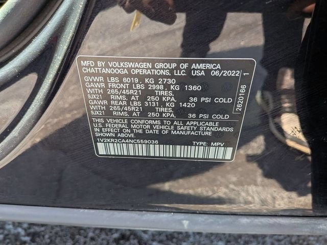 2022 Volkswagen Atlas 3.6L V6 SE w/Technology